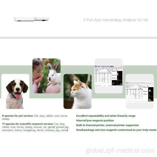 Veterinarian Lab Blood Analyzer 3-part veterinary hematology analyzer vet use Factory